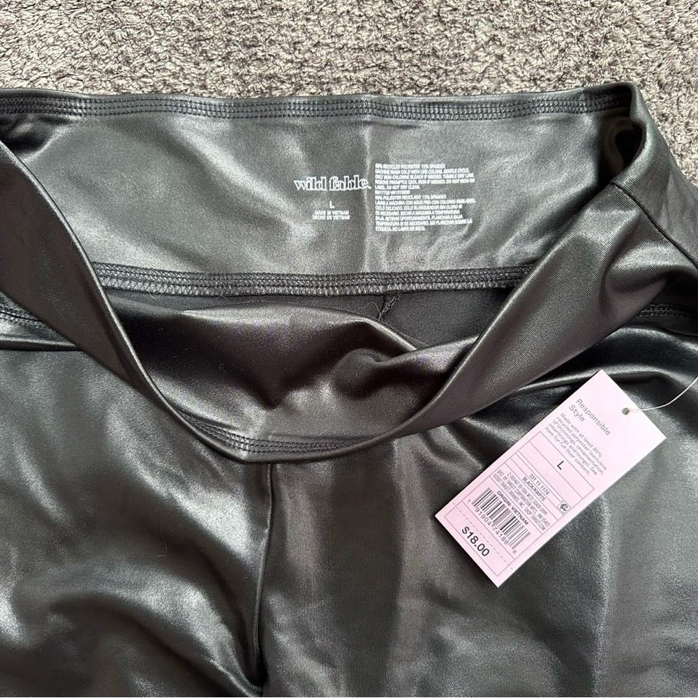 Wild Fable Shiny Black Faux Leather Leggings